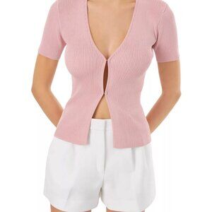 LAMARQUE Aurelie Ribbed Pink Top Size S NWOT